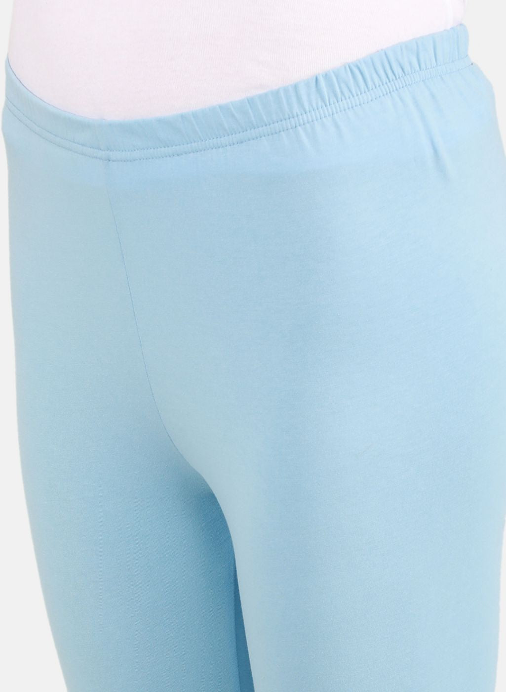 Women Sky Blue Solid Legging