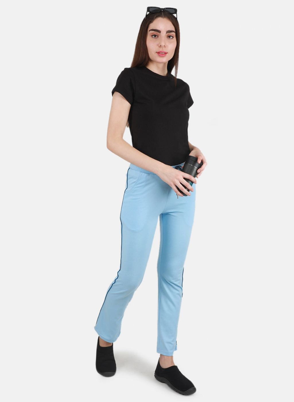 Women Sky Blue Regular Fit Lower