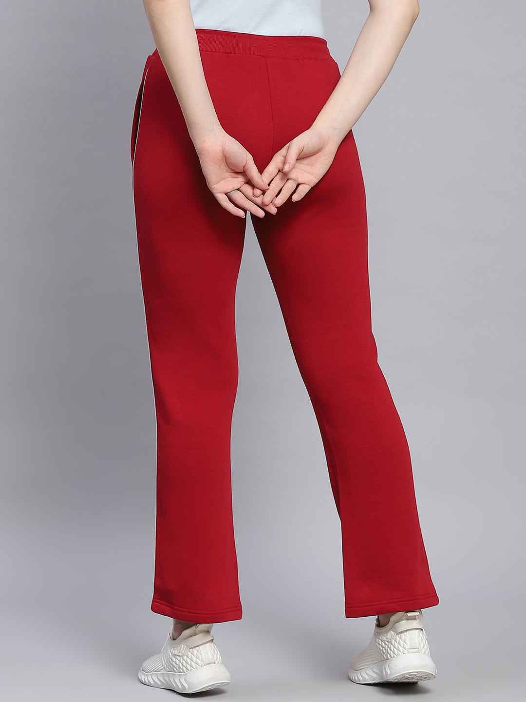 Women Maroon Solid Regular Fit Winter Lowers