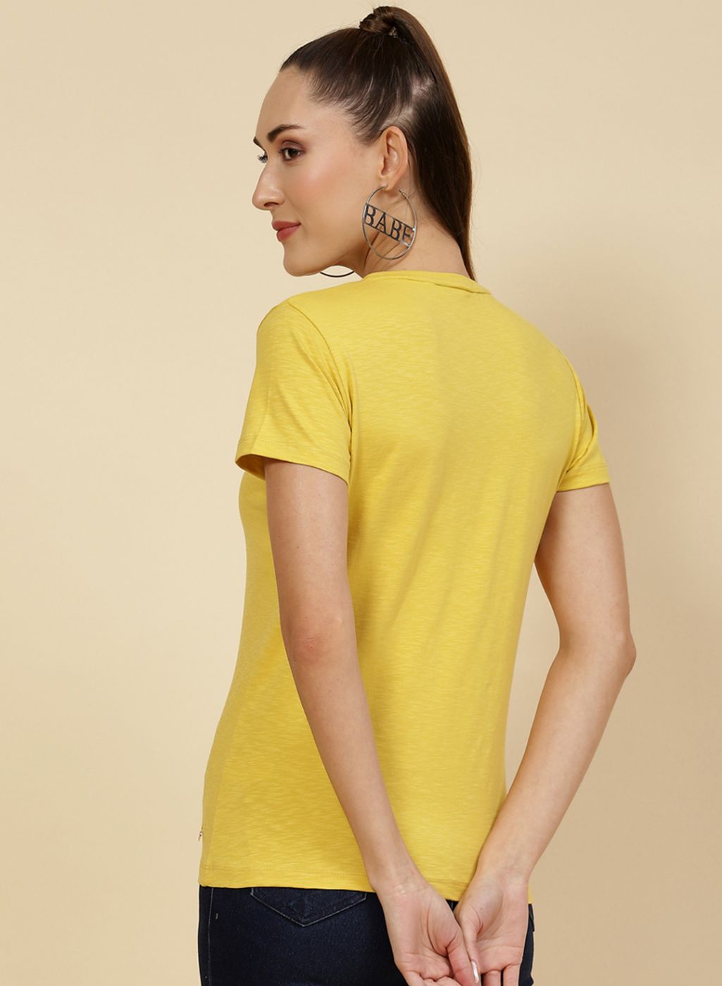 Women Yellow Embroidered Top