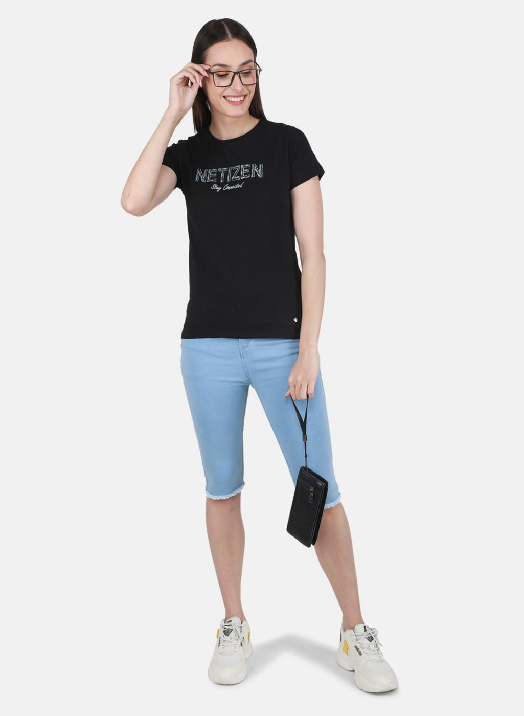 Women Black Embroidered Top