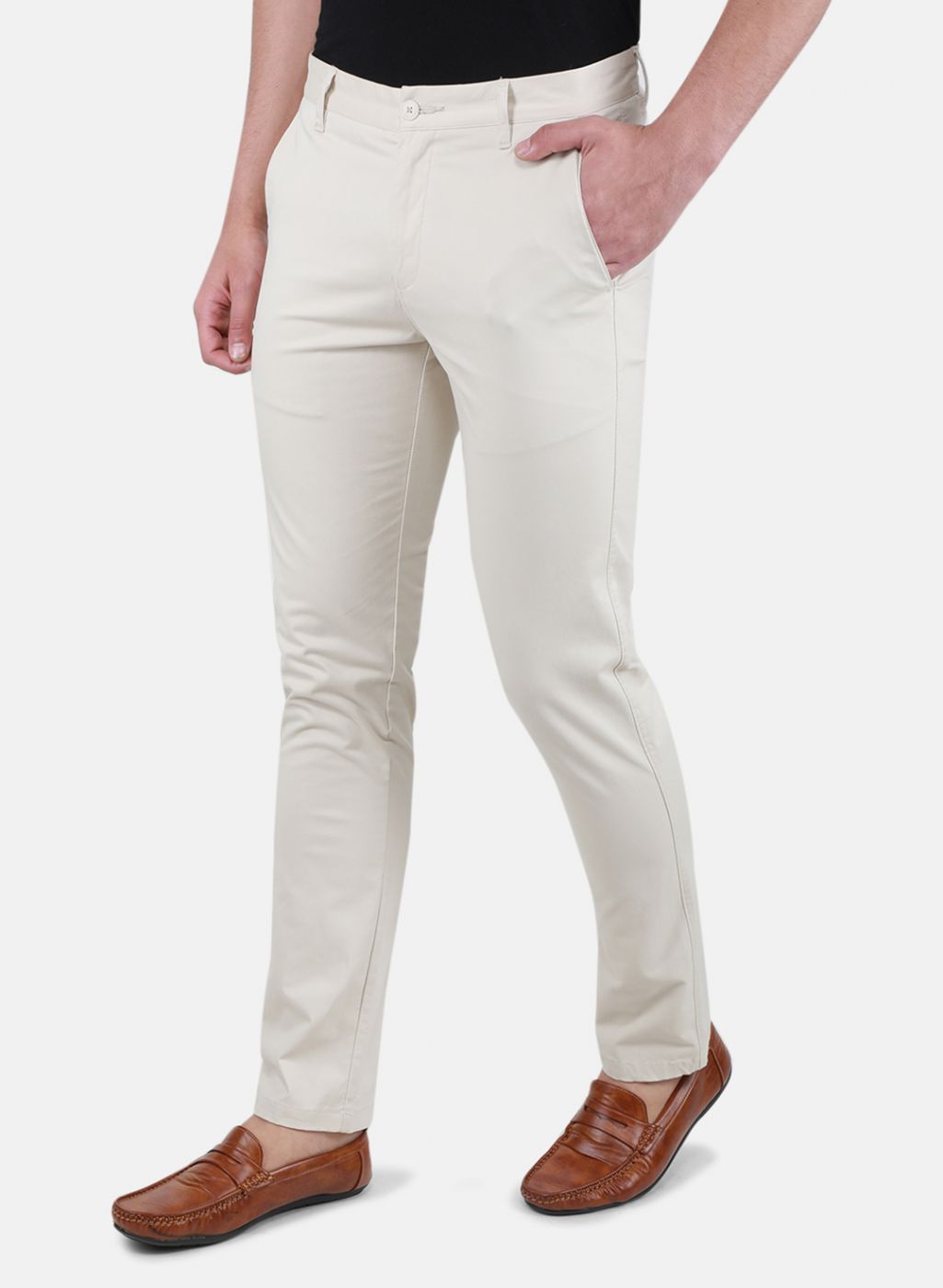 Men Beige Regular Fit Trouser