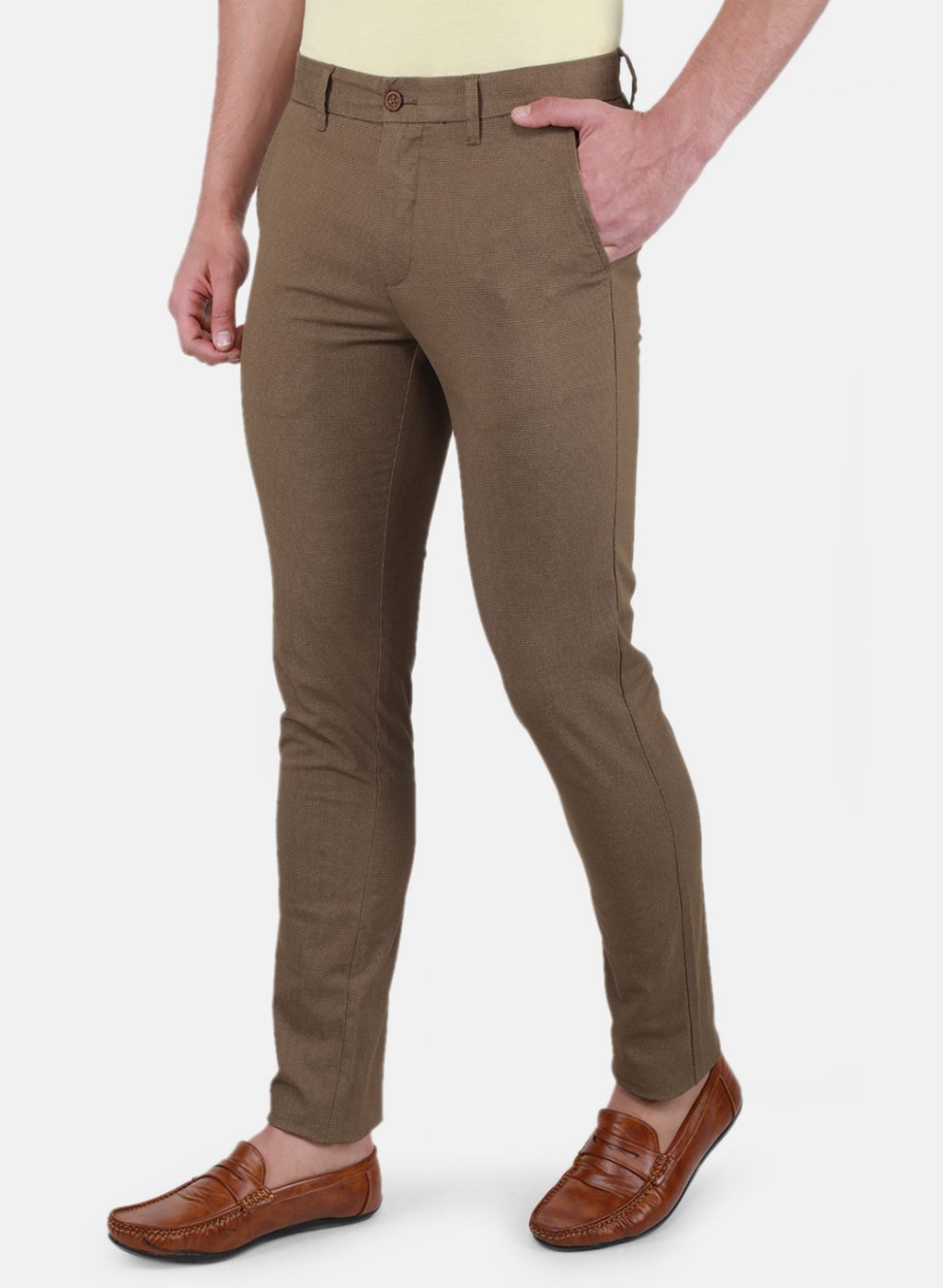 Men Khaki Regular Fit Trouser