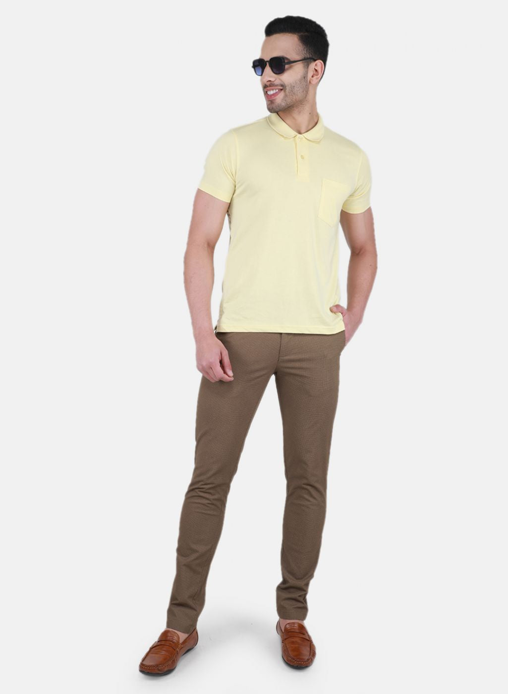 Men Khaki Regular Fit Trouser