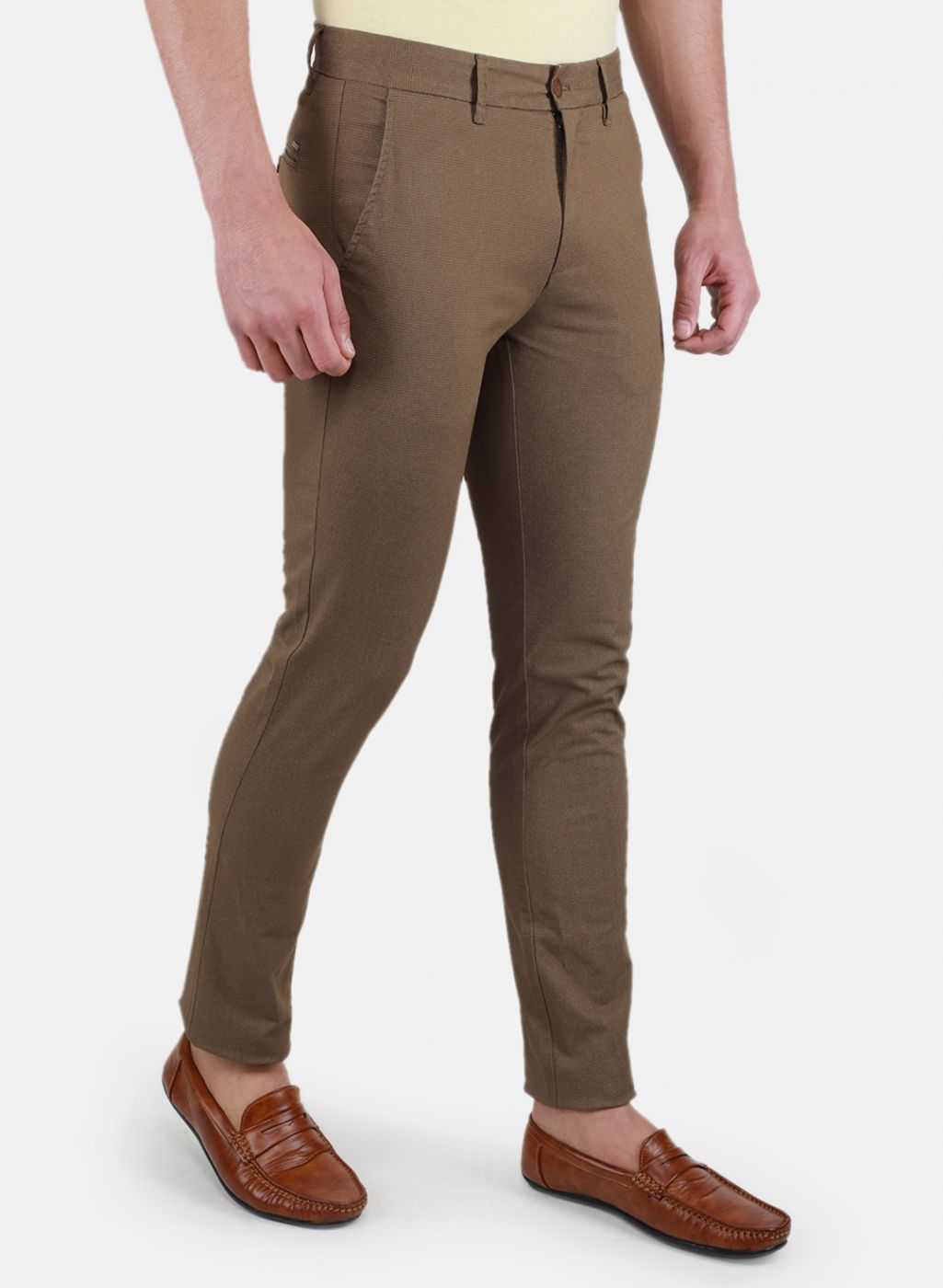 Men Khaki Regular Fit Trouser