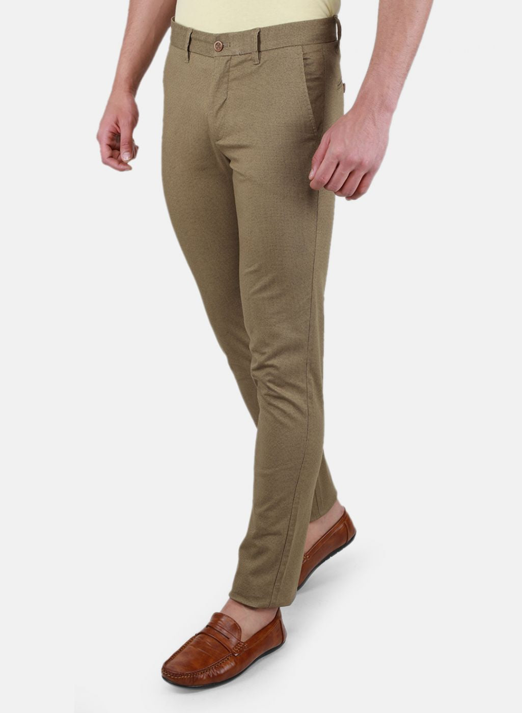 Men Khaki Regular Fit Trouser
