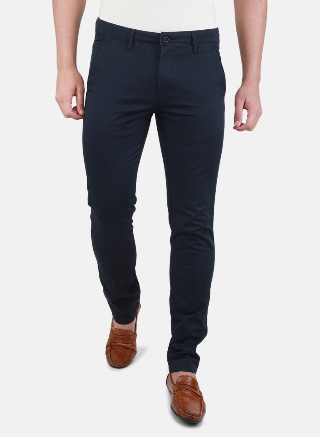 Men NAvy Blue Regular Fit Trouser