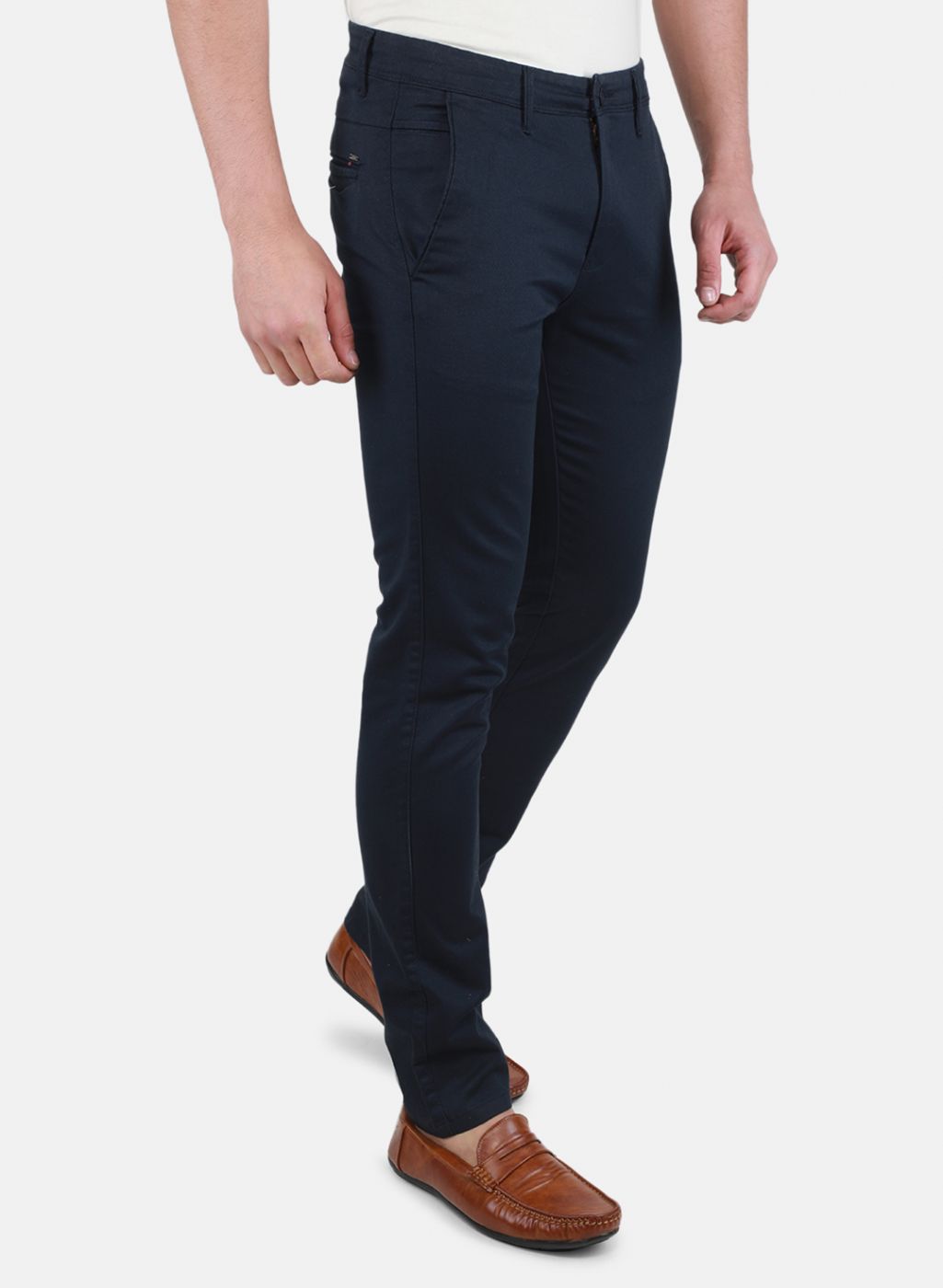 Men NAvy Blue Regular Fit Trouser