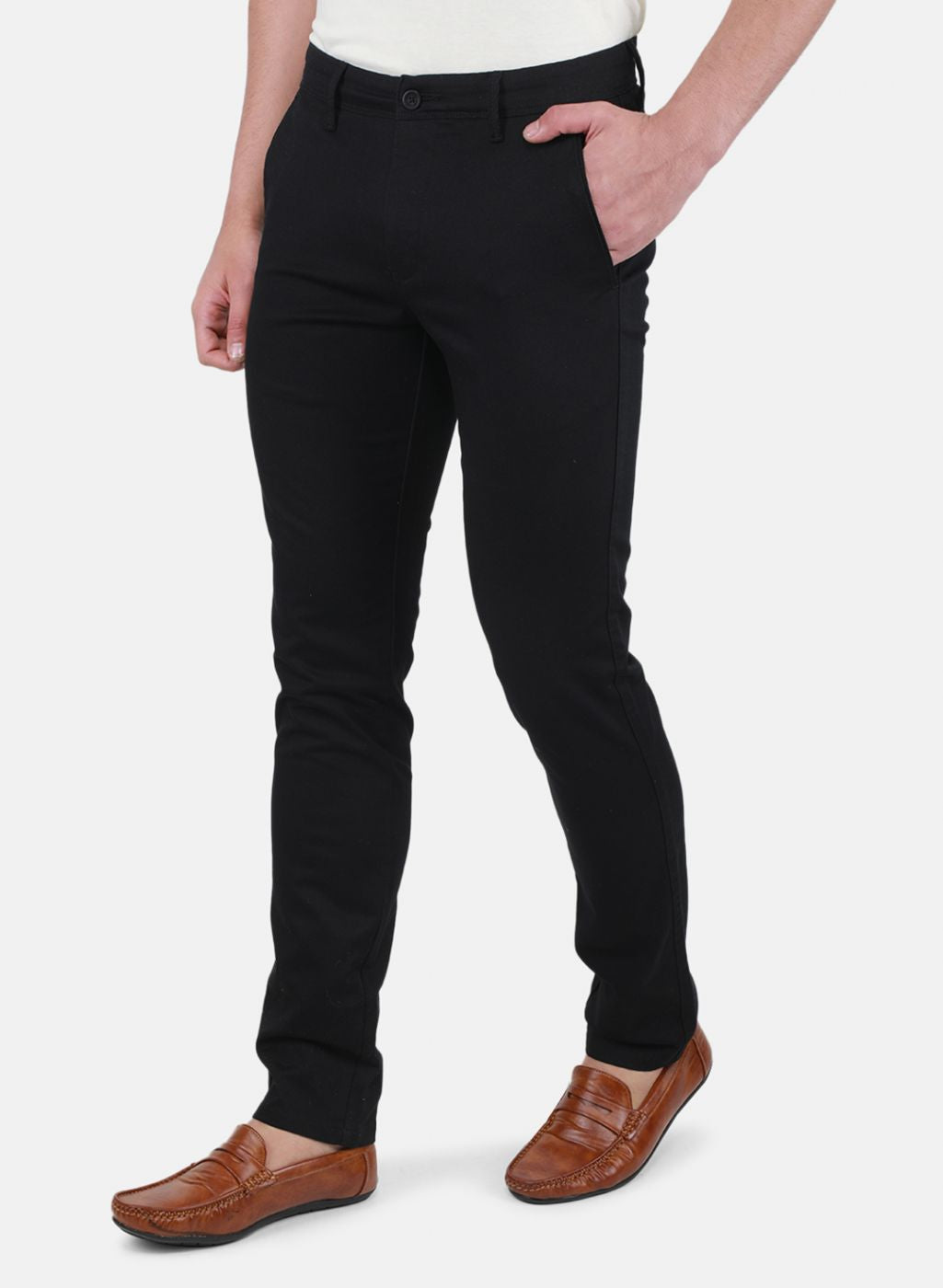 Men Black Regular Fit Trouser