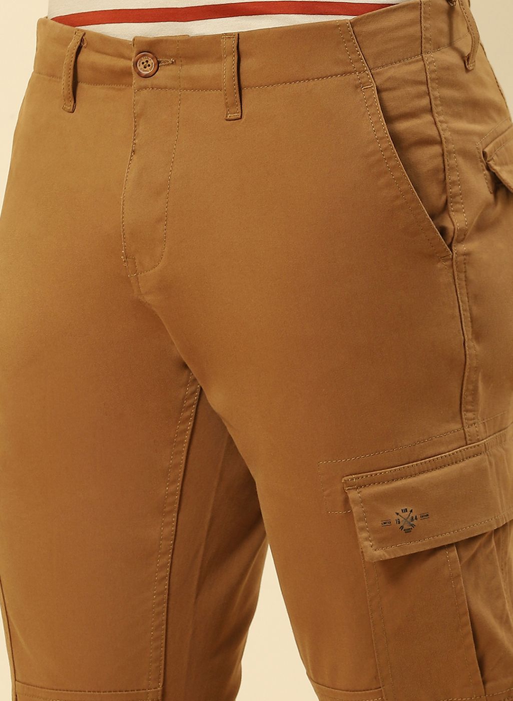 Men Khaki Regular Fit Trouser