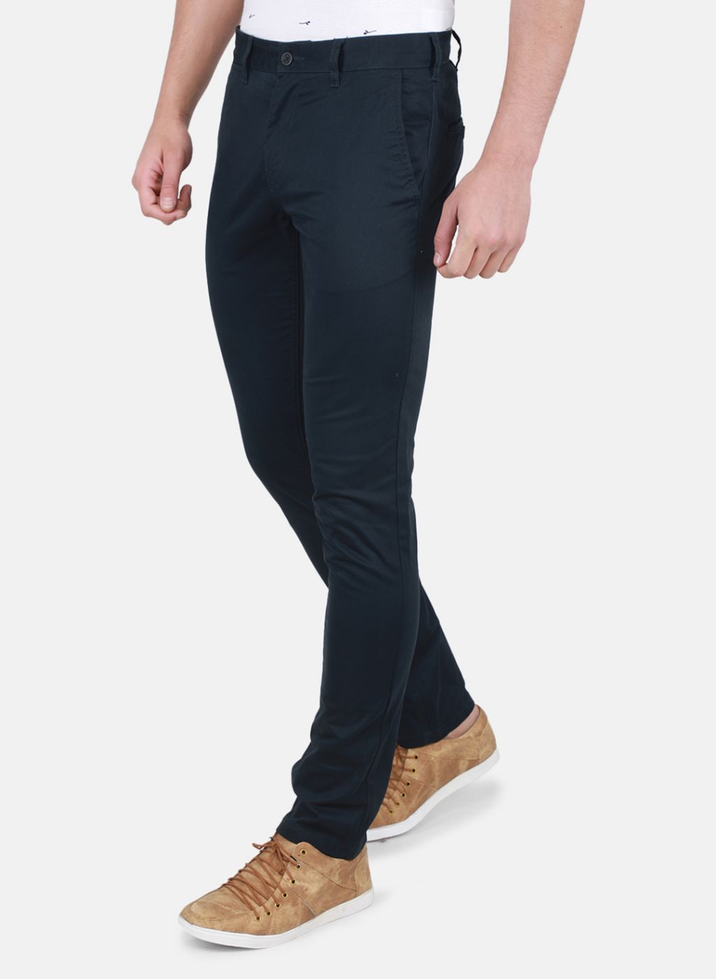 Men NAvy Blue Regular Fit Trouser