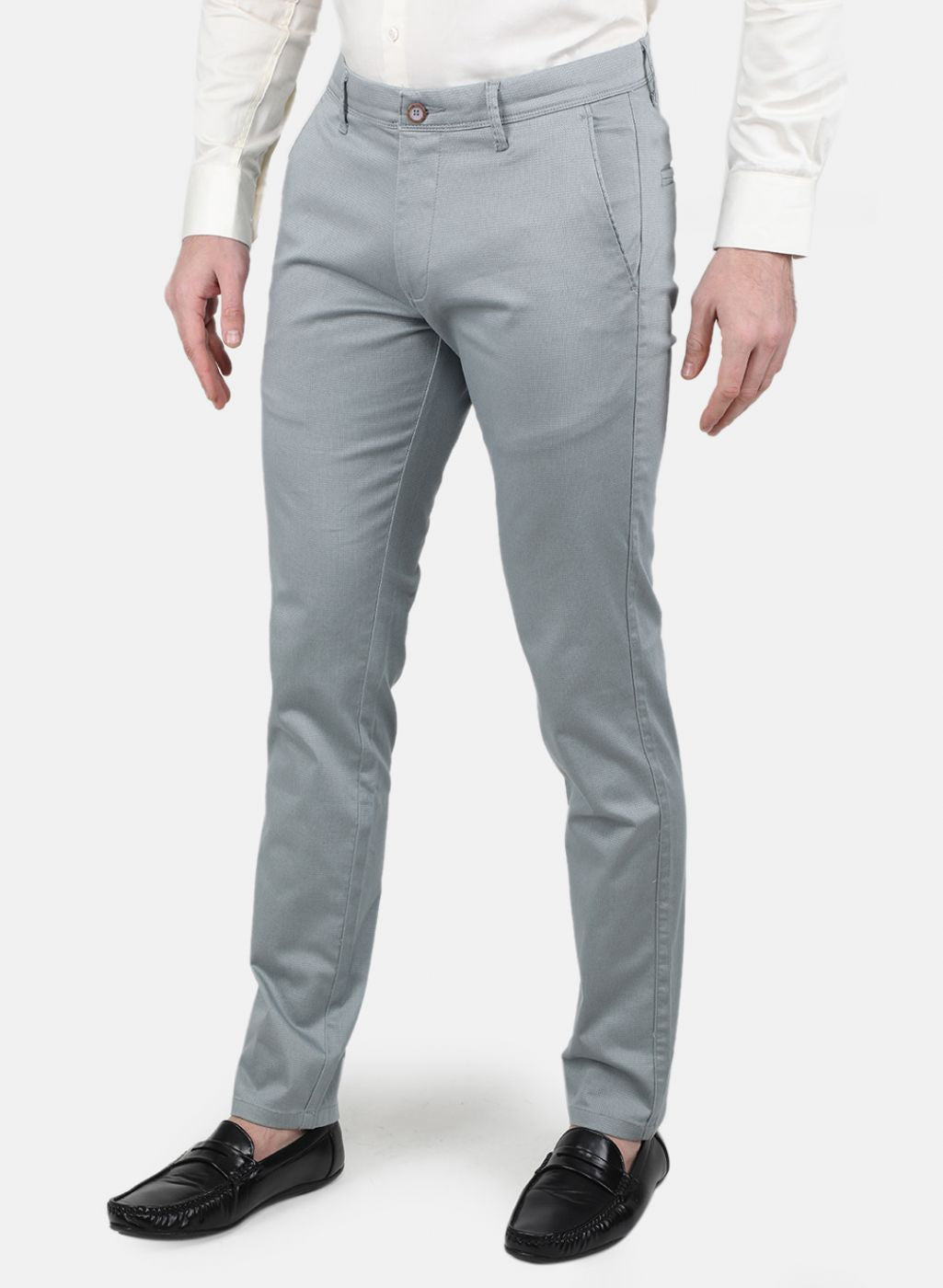 Men Light Blue Regular Fit Trouser
