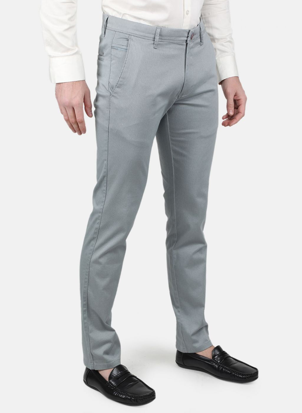 Men Light Blue Regular Fit Trouser