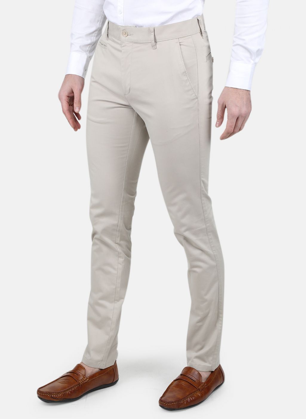 Men Beige Regular Fit Trouser