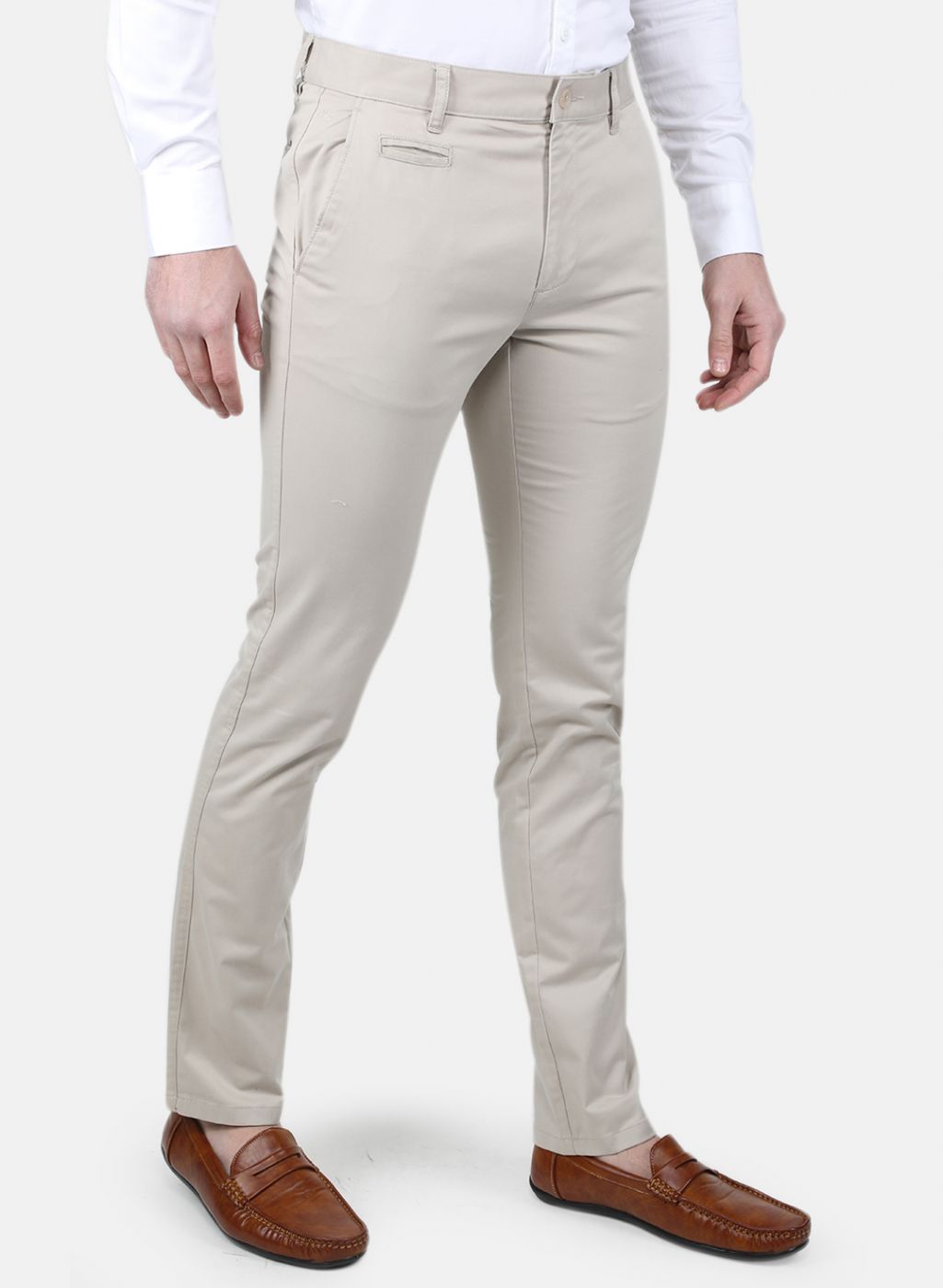 Men Beige Regular Fit Trouser