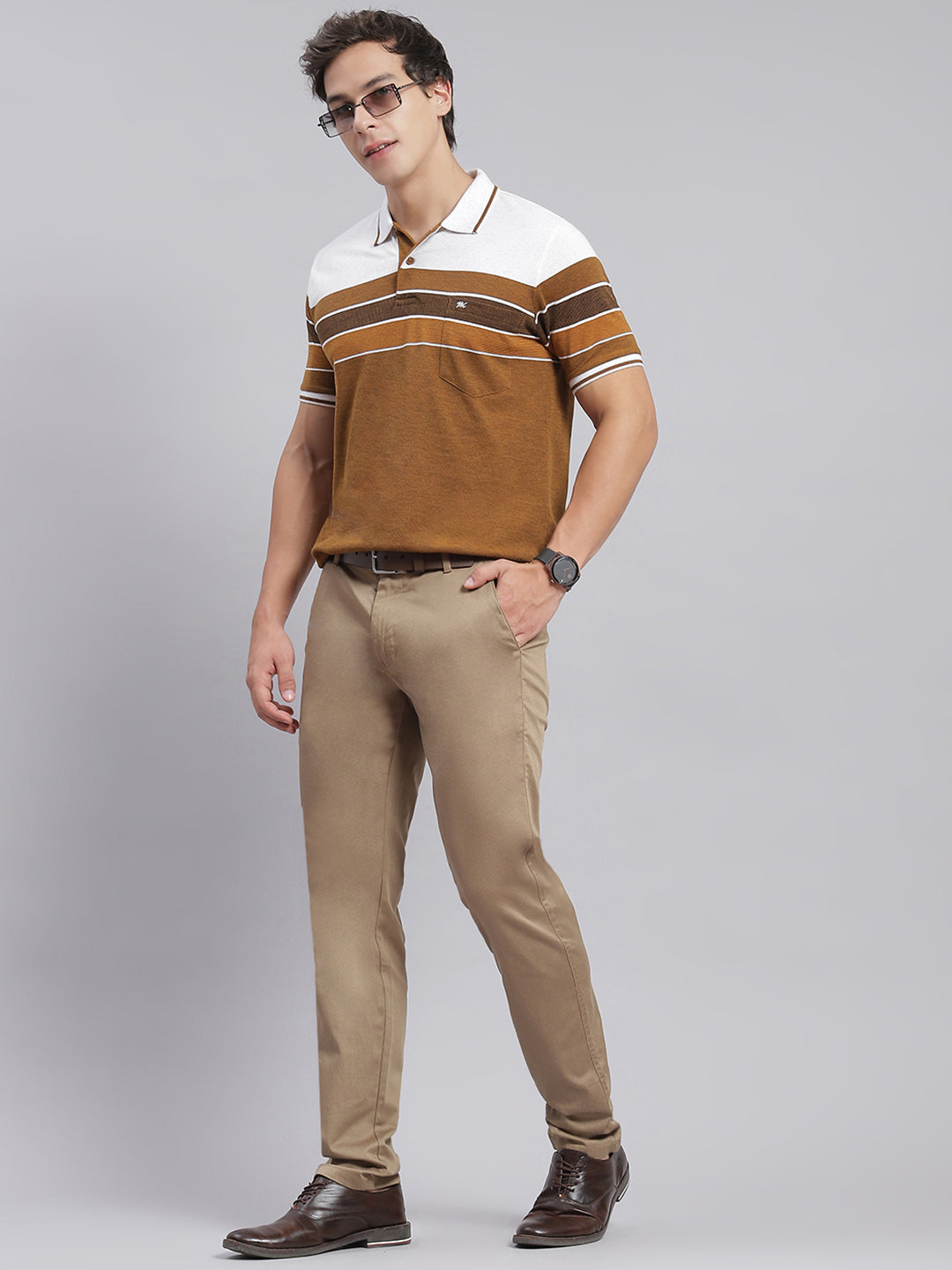 Shirt Good Khaki Pants Men Khaki Solid Regular Fit Trousers