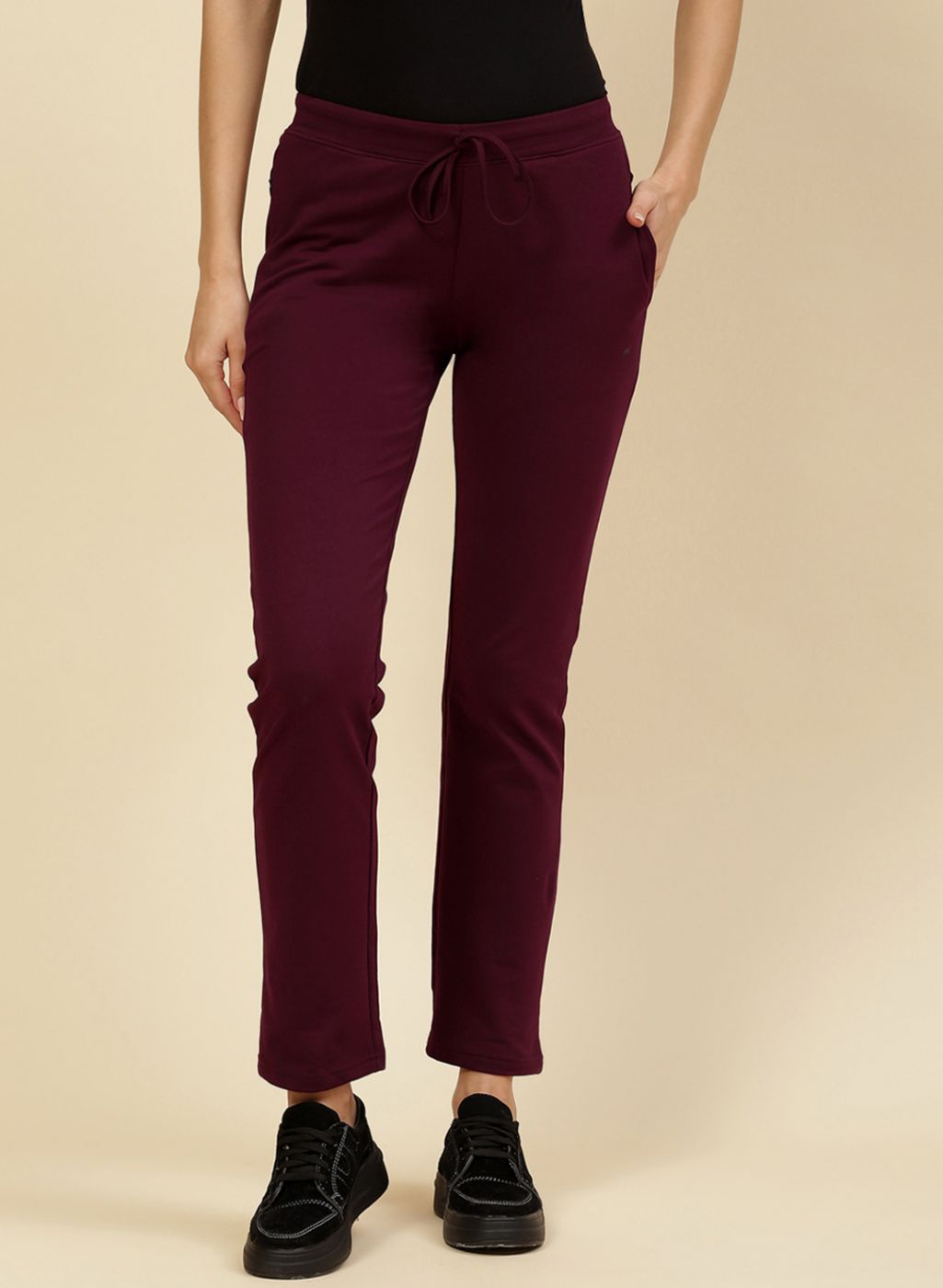 Women Maroon Regular Fit Lower