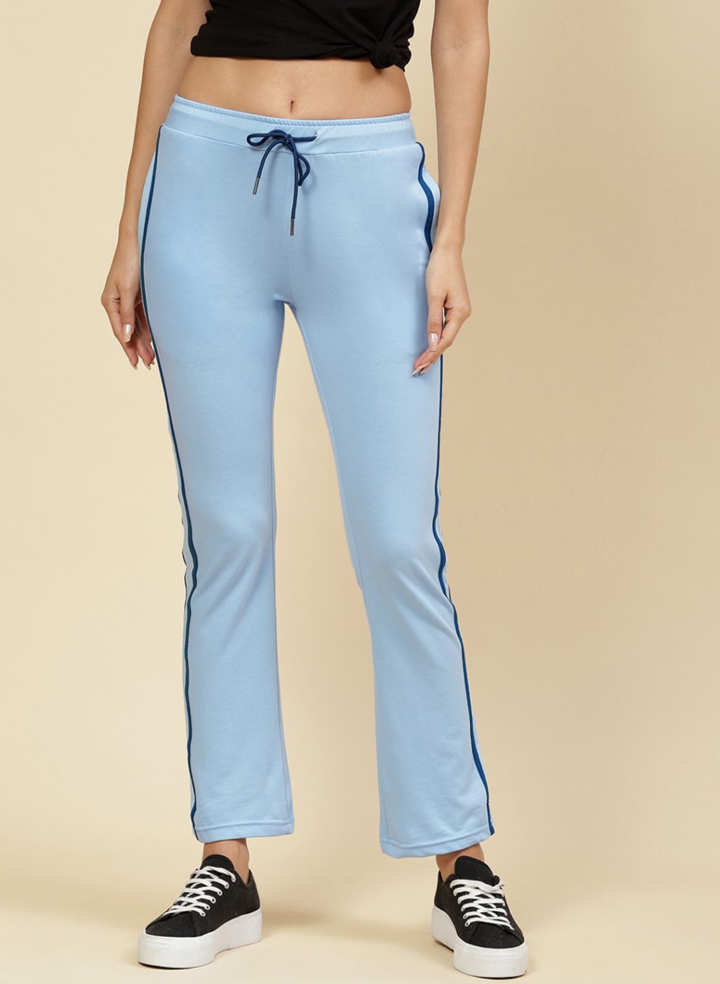 Women Sky Blue Regular Fit Lower
