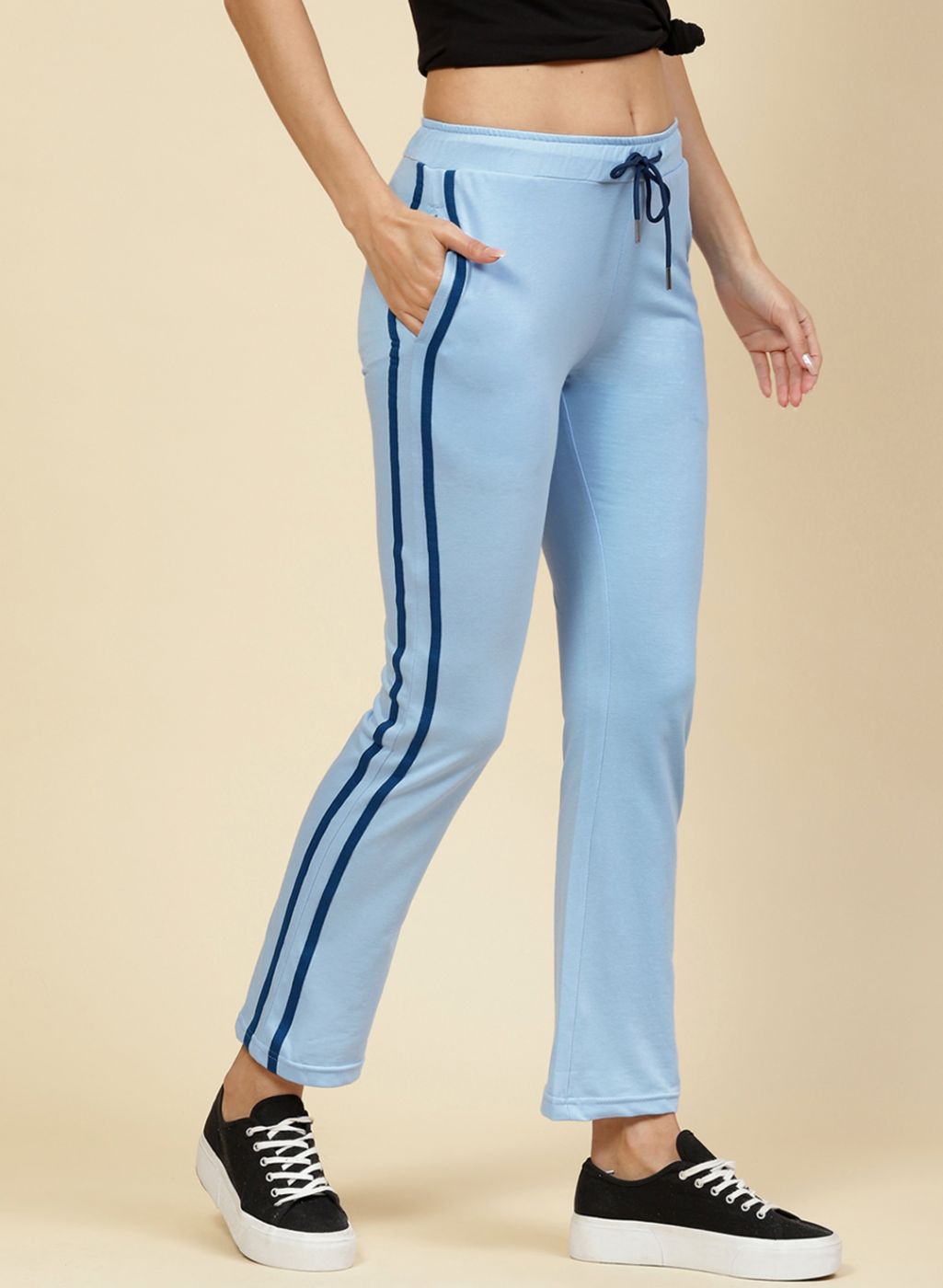 Women Sky Blue Regular Fit Lower