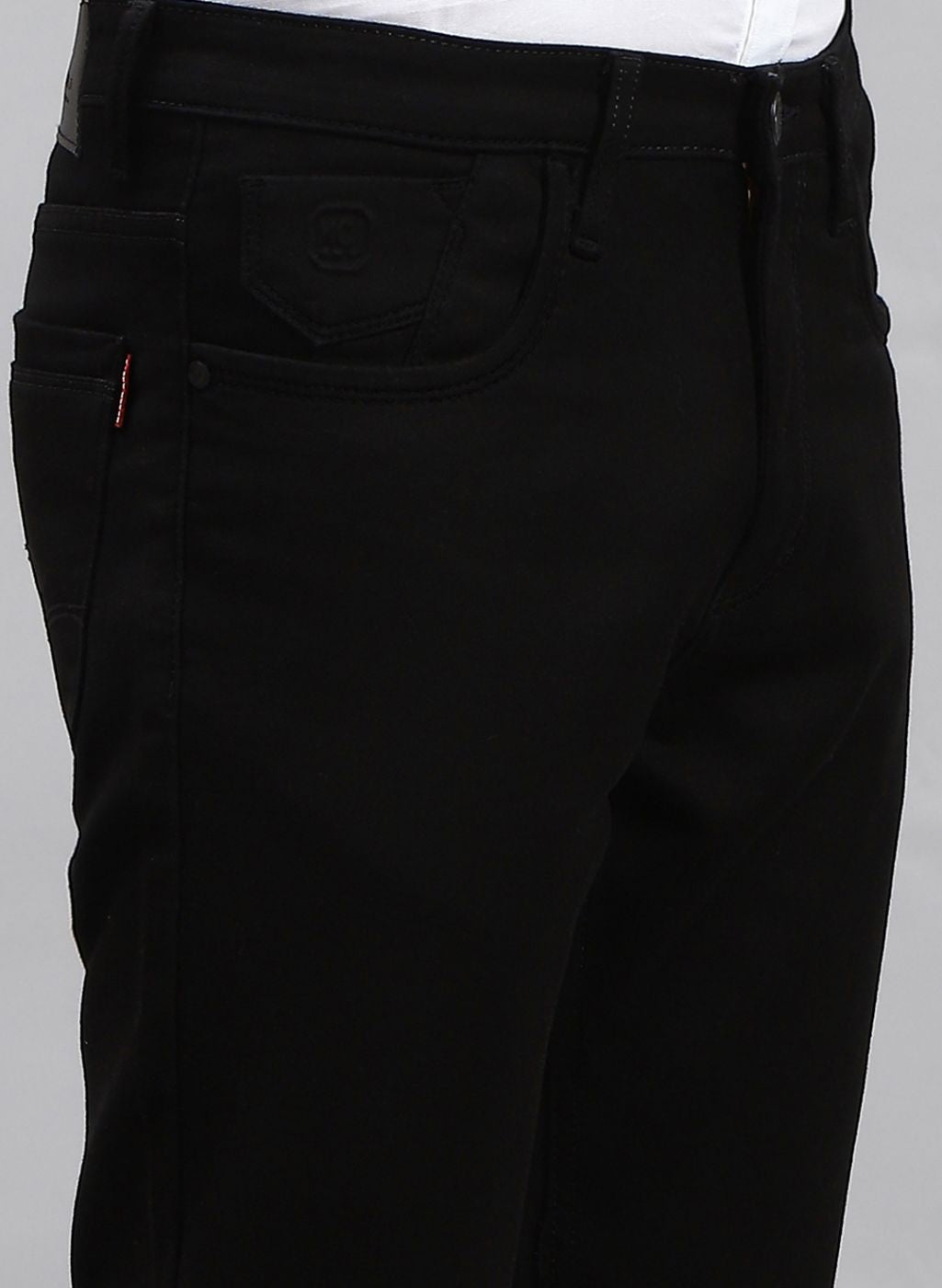 Men Black NArrow Fit Denim