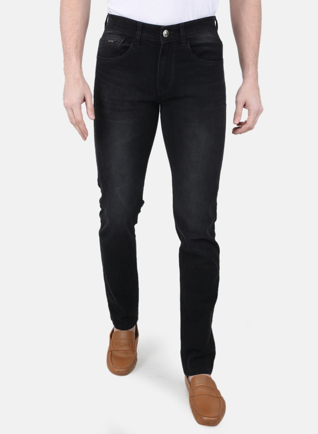Men Black Regular Fit Denim