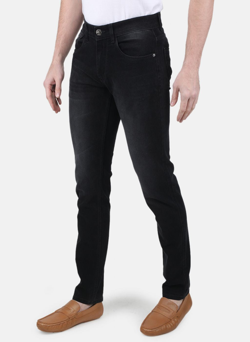 Men Black Regular Fit Denim