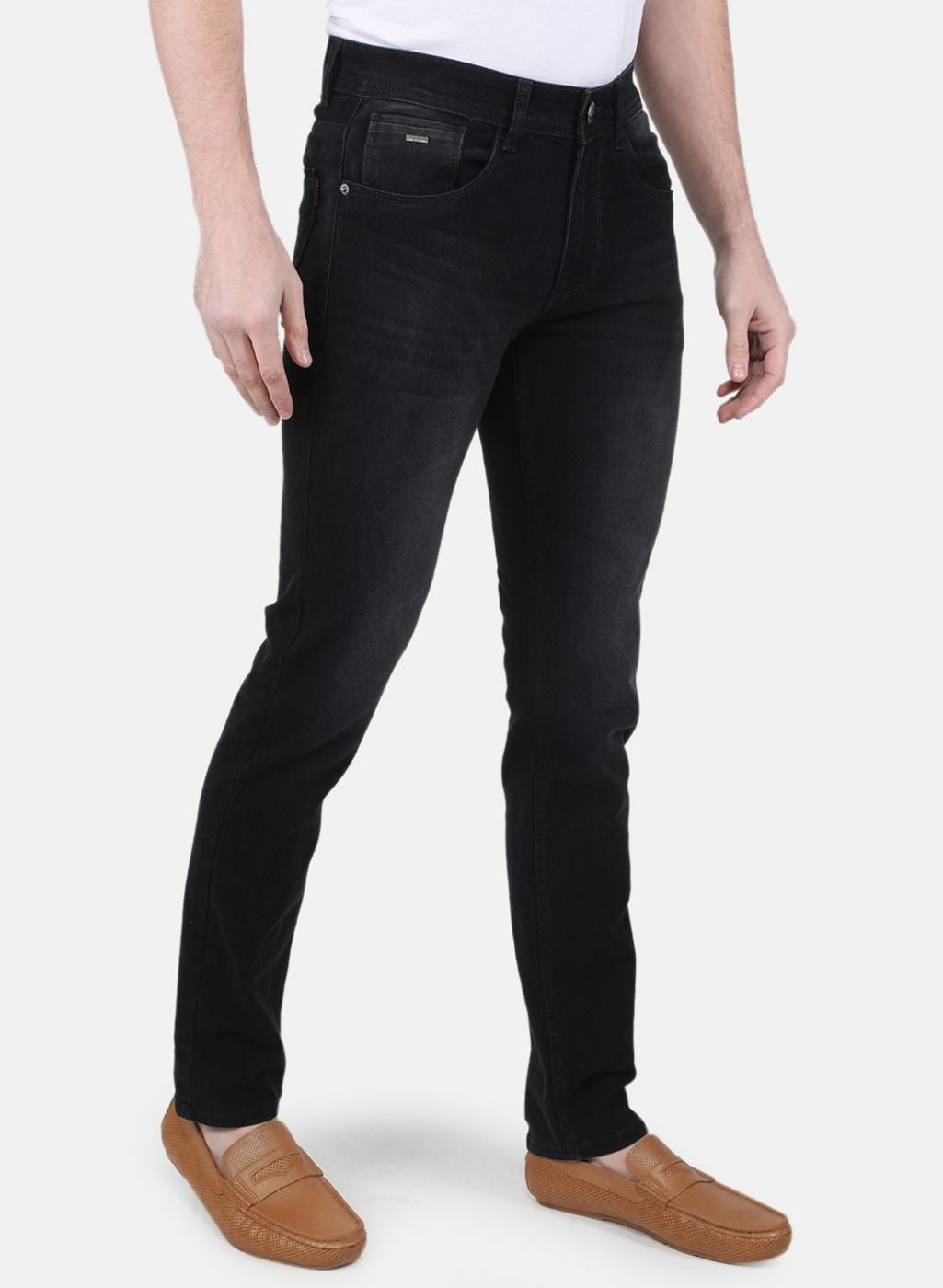 Men Black Regular Fit Denim
