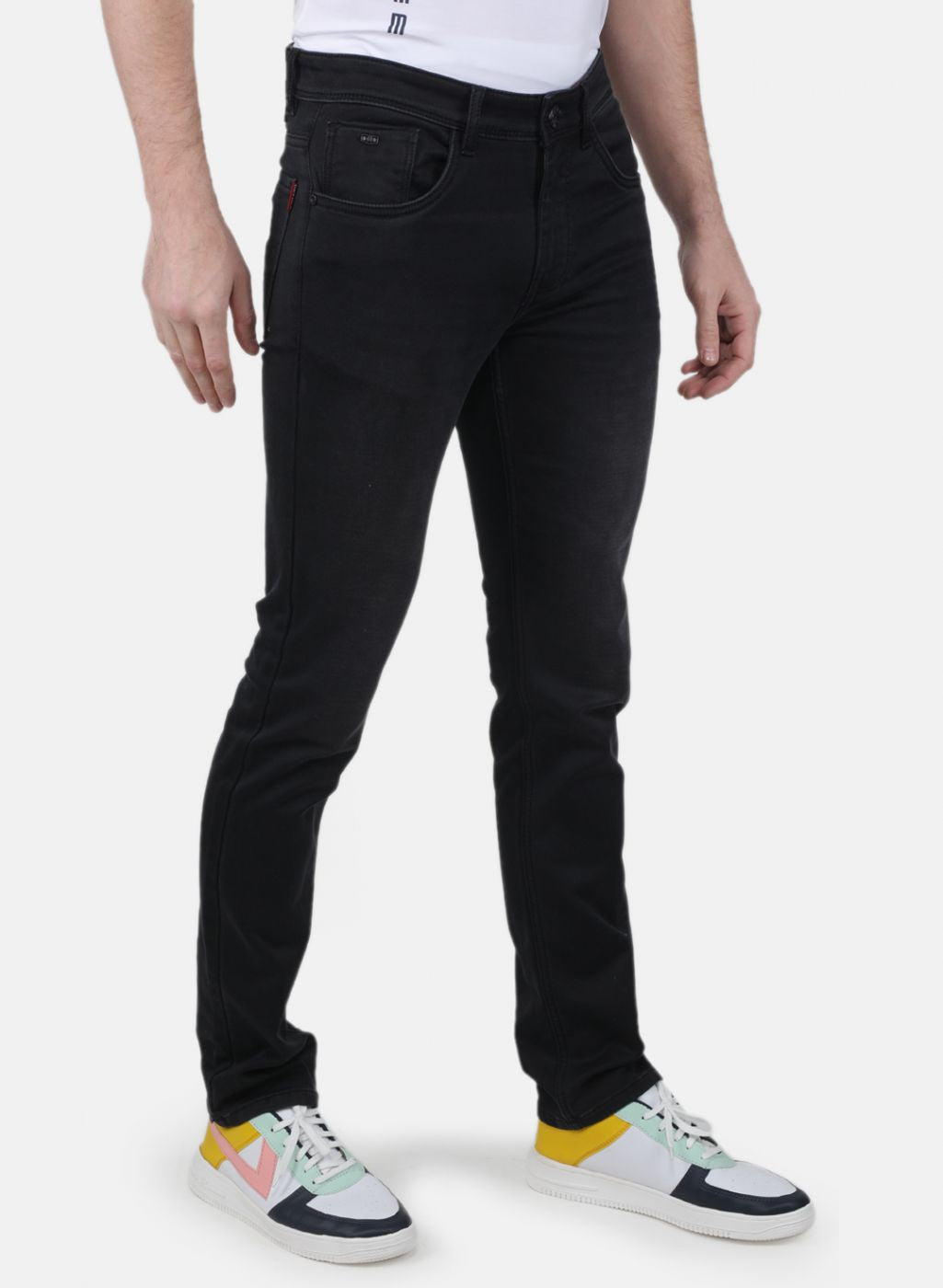 Men Black Regular Fit Denim