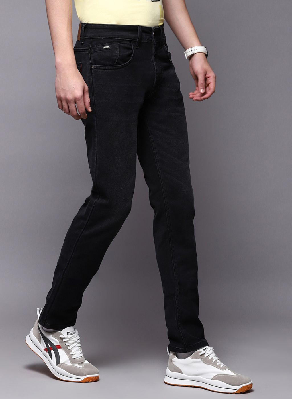 Men Black NArrow Fit Denim