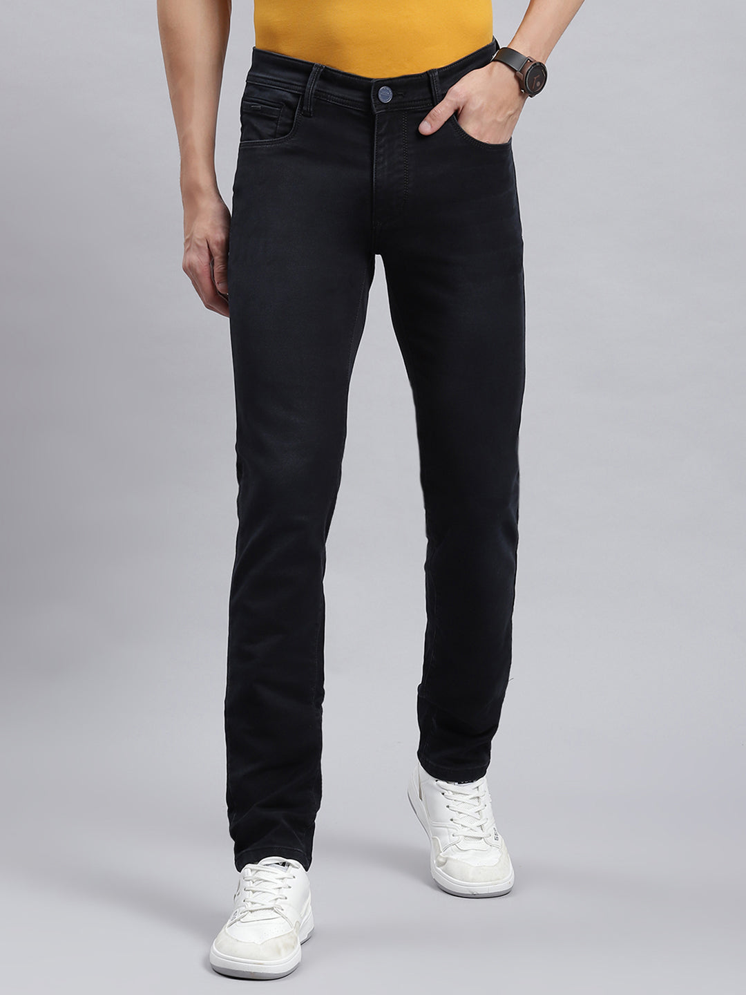 Men Black Narrow Fit Denim