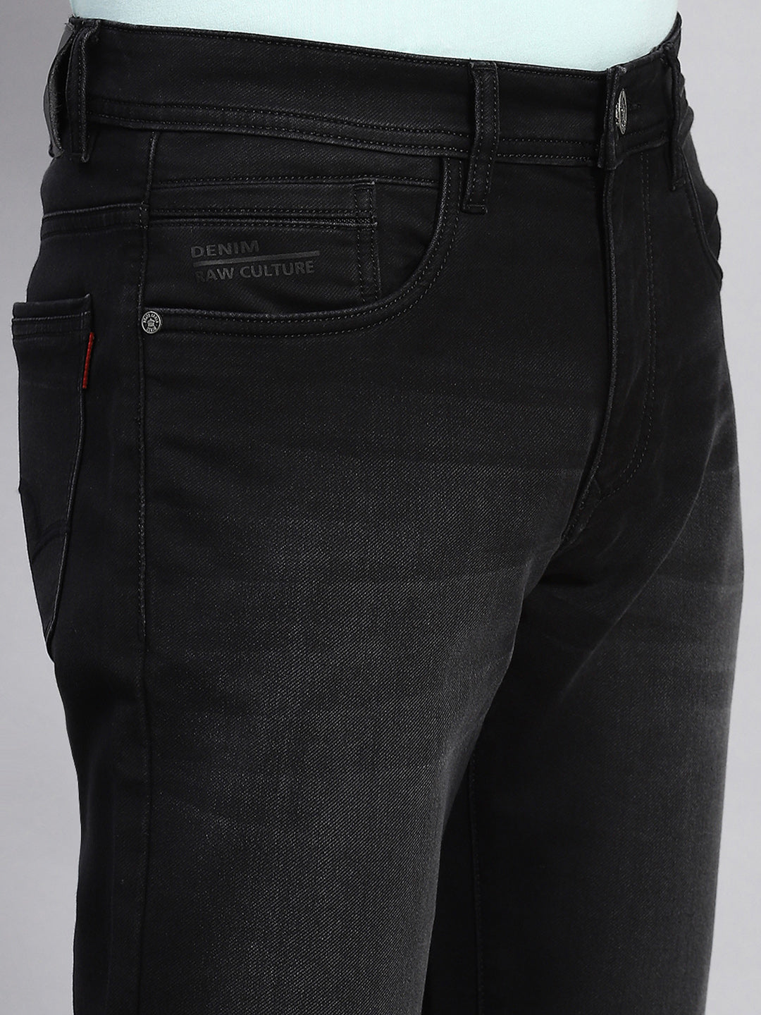 Men Black Regular Fit Denim