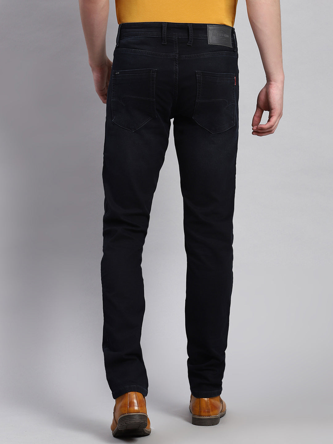 Men Navy Blue Narrow Fit Denim