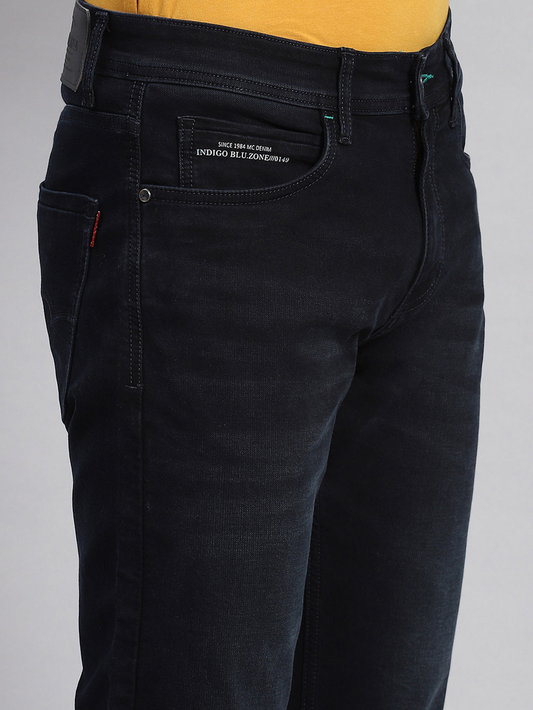 Men Navy Blue Narrow Fit Denim
