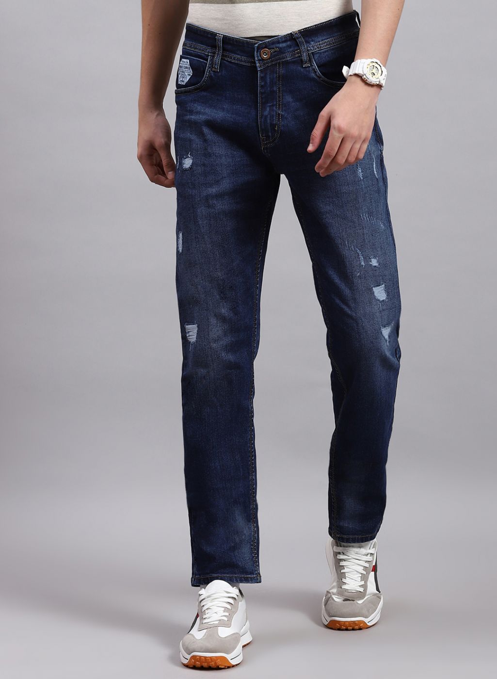 Men NAvy Blue NArrow Fit Denim