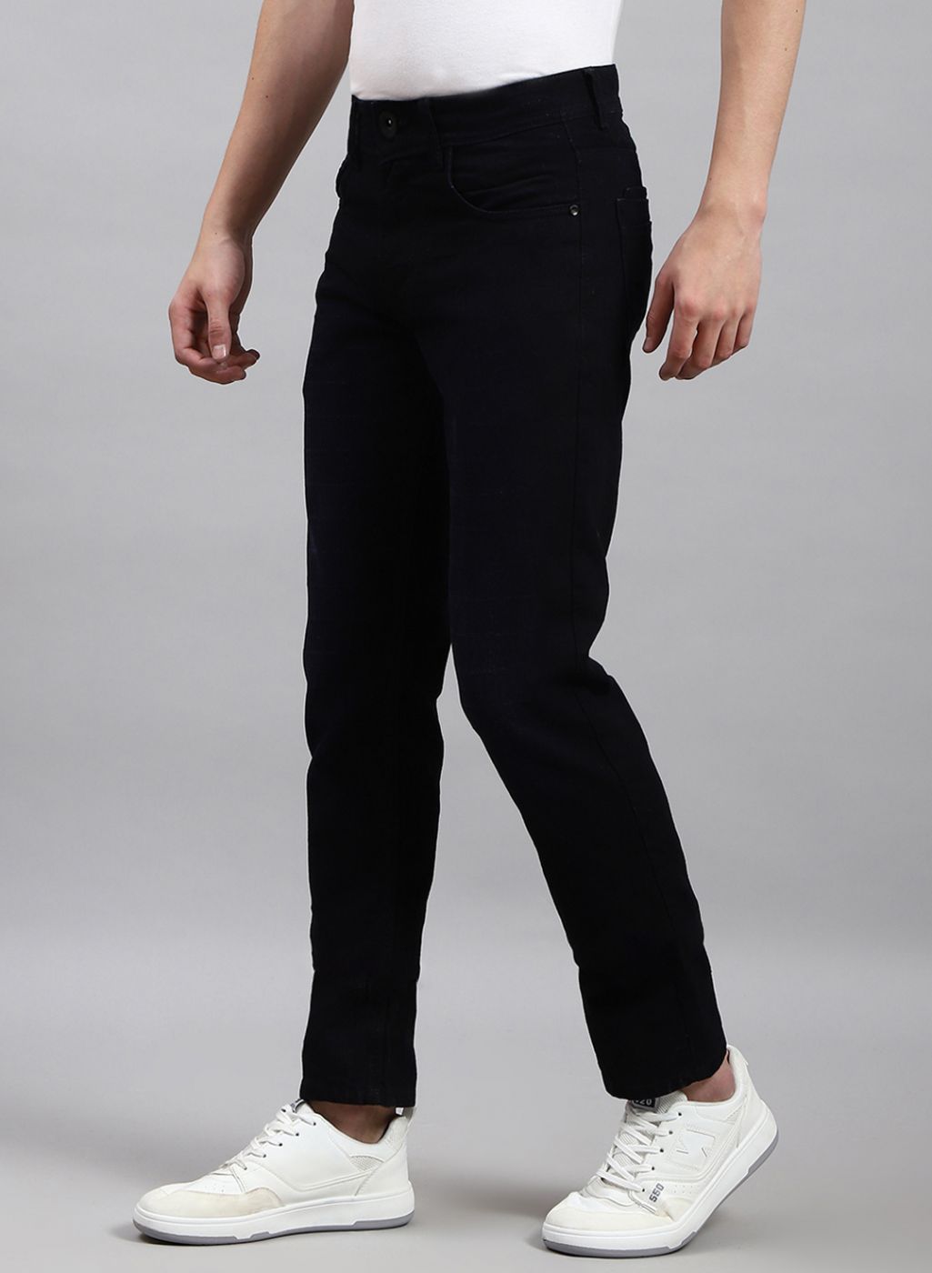 Men Black NArrow Fit Denim