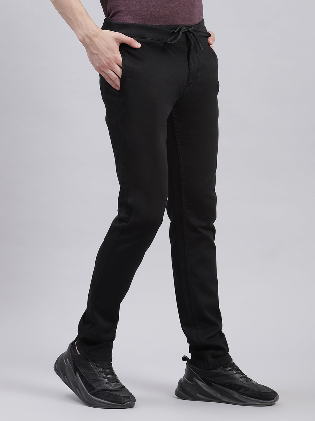 Men Black Light Wash Regular Fit Jogger