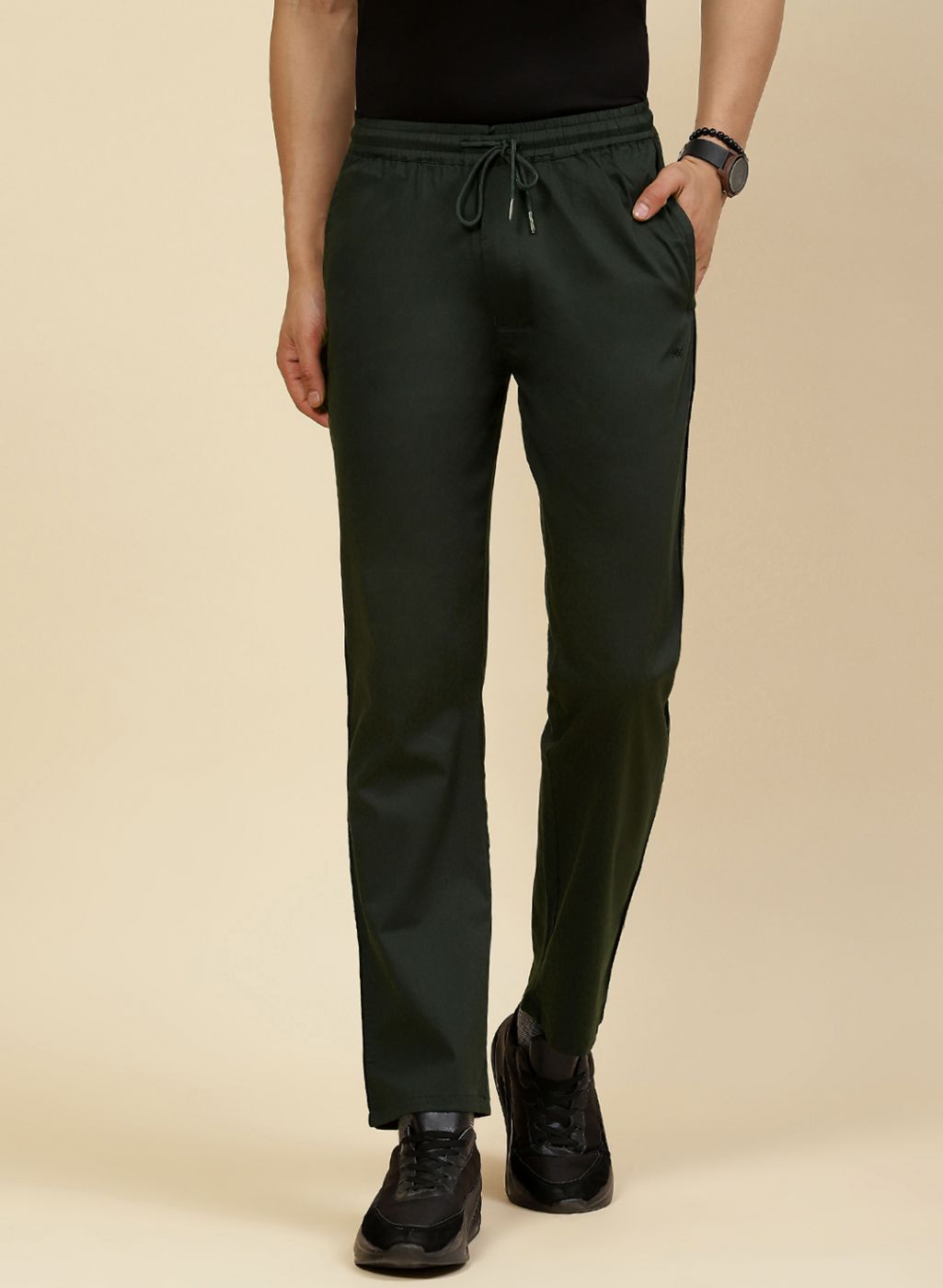 Men Olive Regular Fit Lower