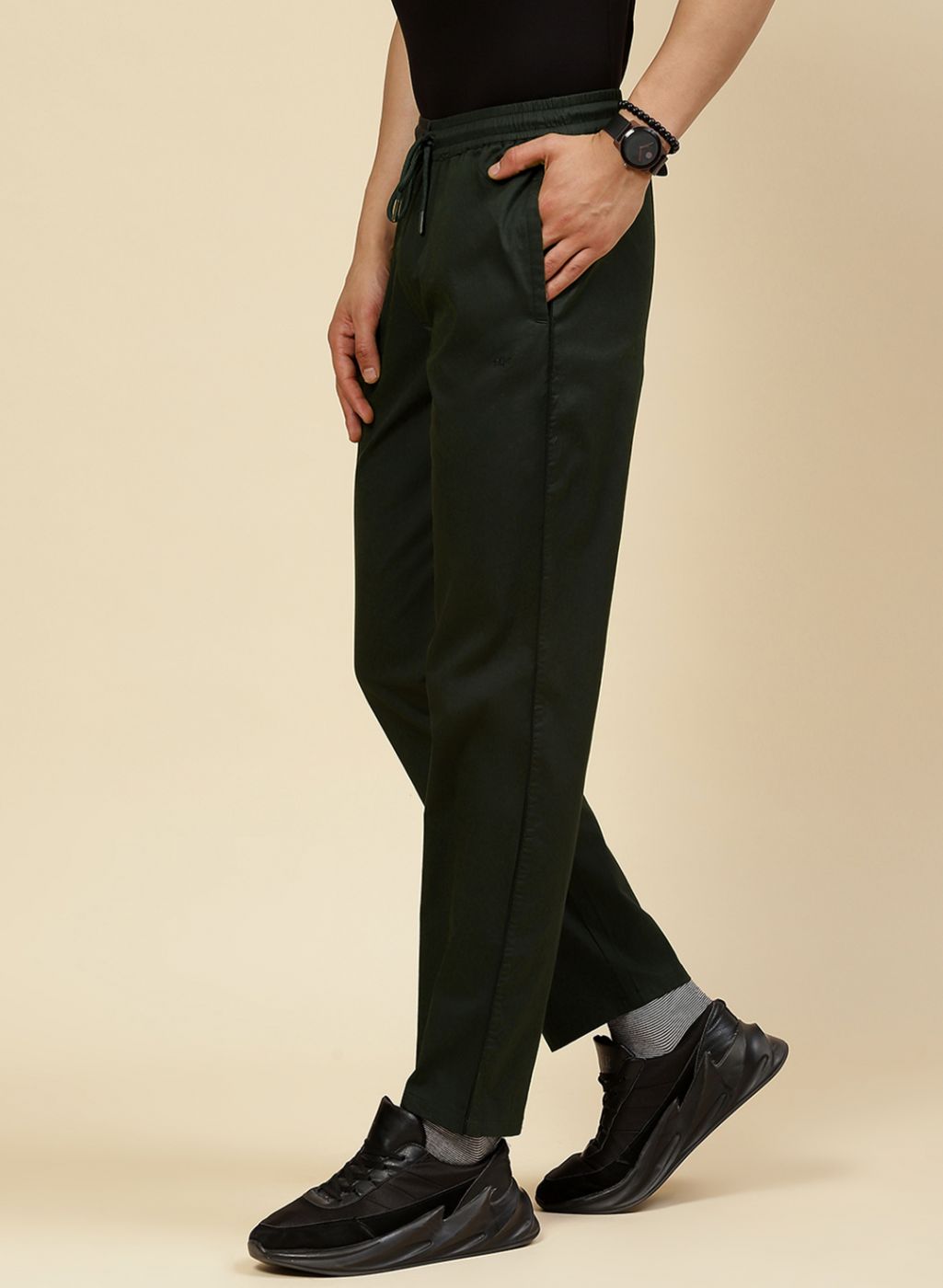 Men Olive Regular Fit Lower