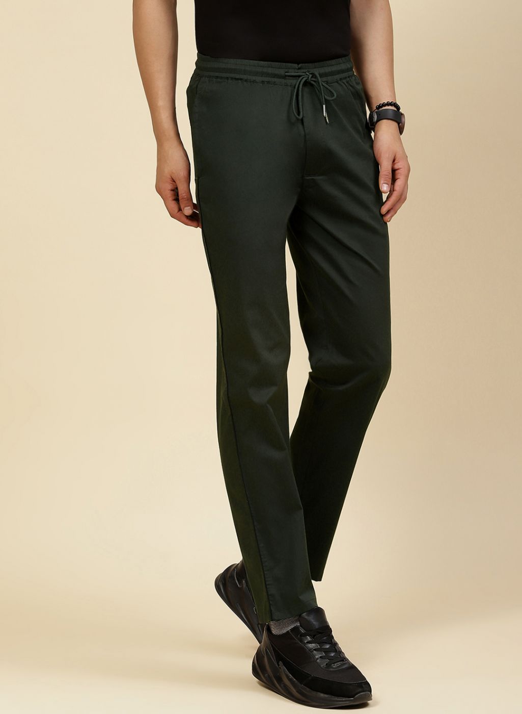 Men Olive Regular Fit Lower