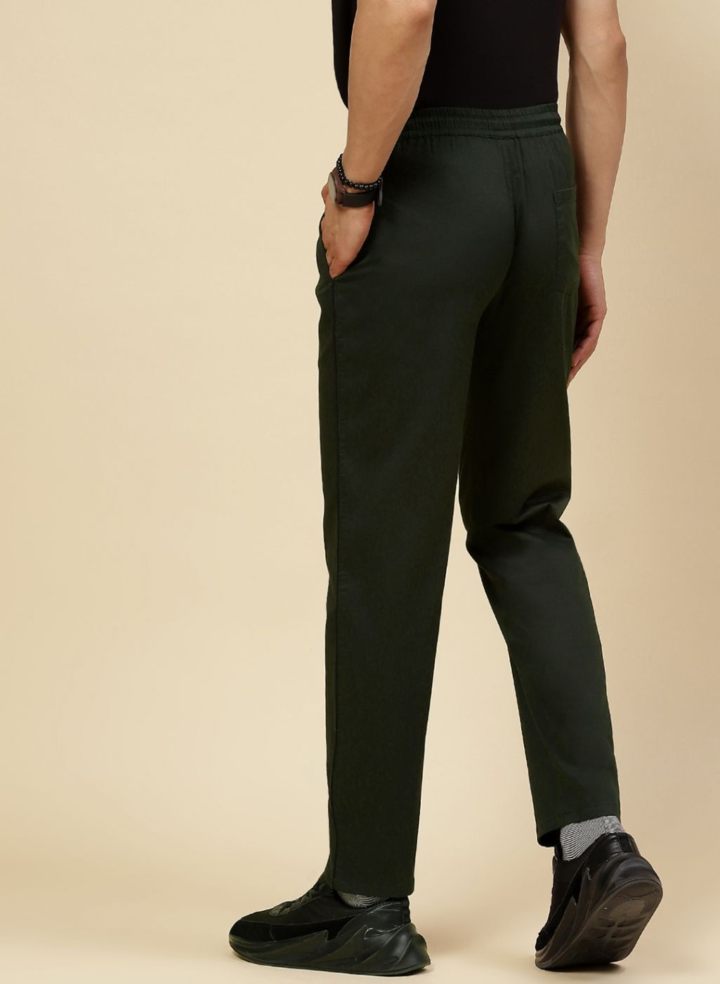 Men Olive Regular Fit Lower