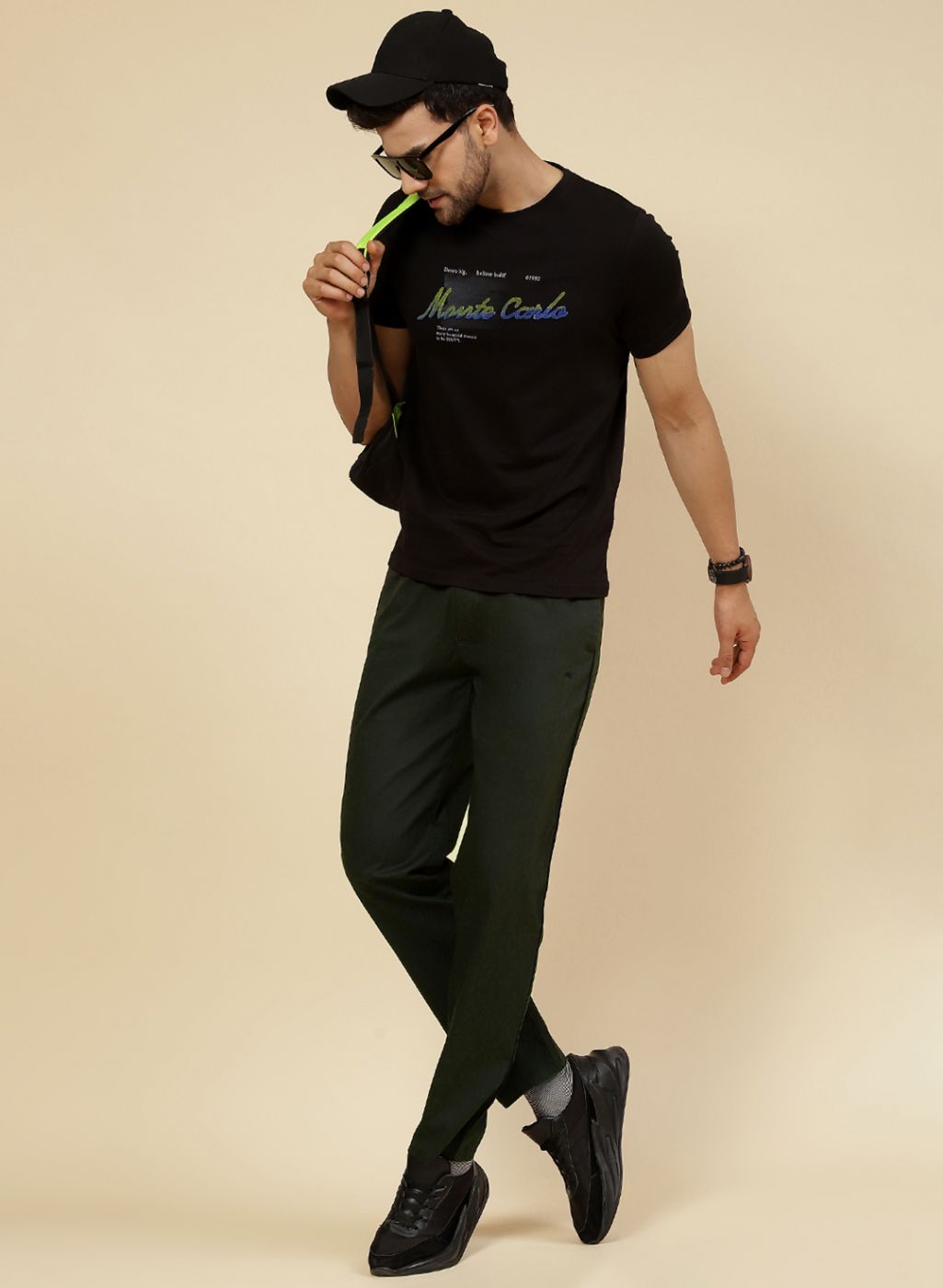 Men Olive Regular Fit Lower