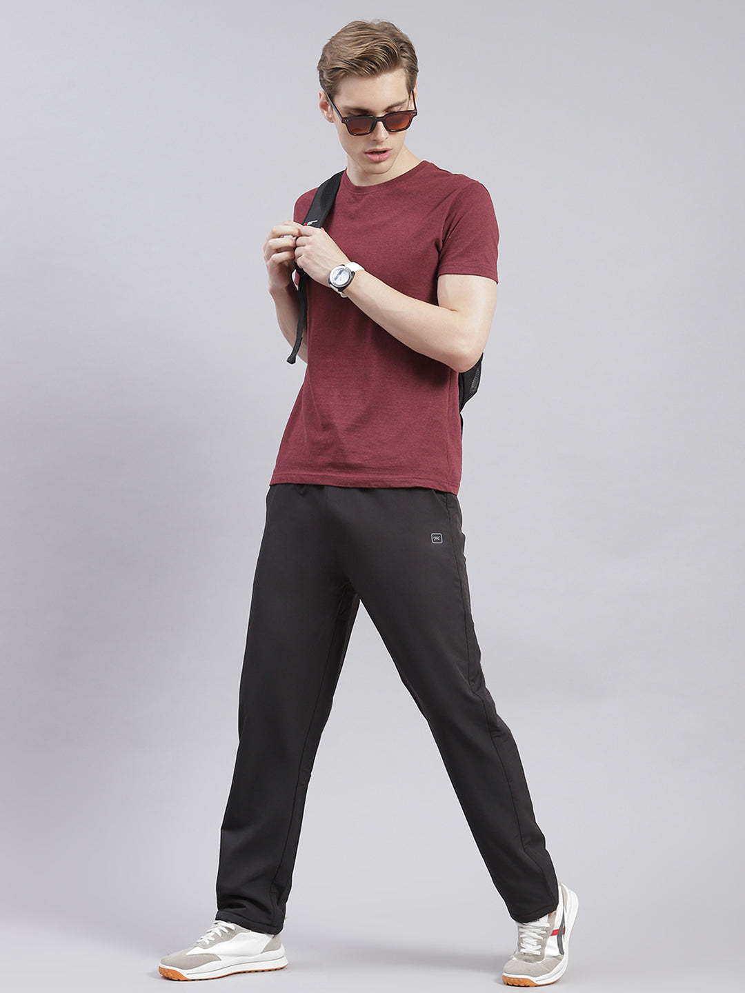 Men Black Solid Regular Fit Winter Lowers