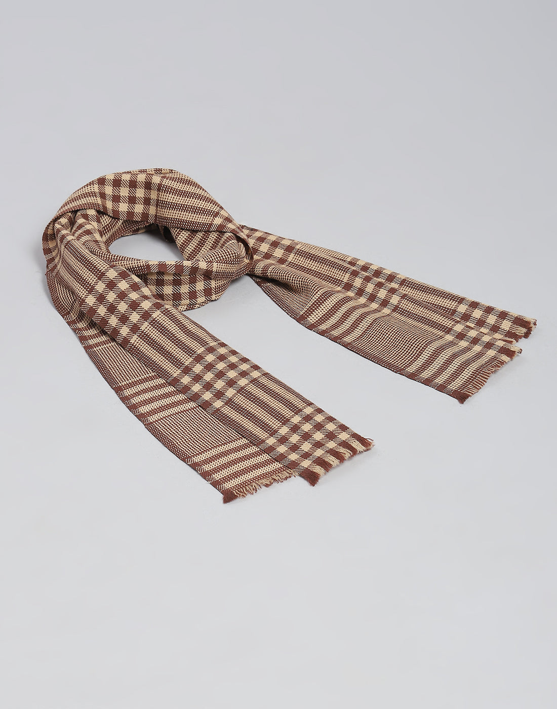 Men Brown Check Muffler