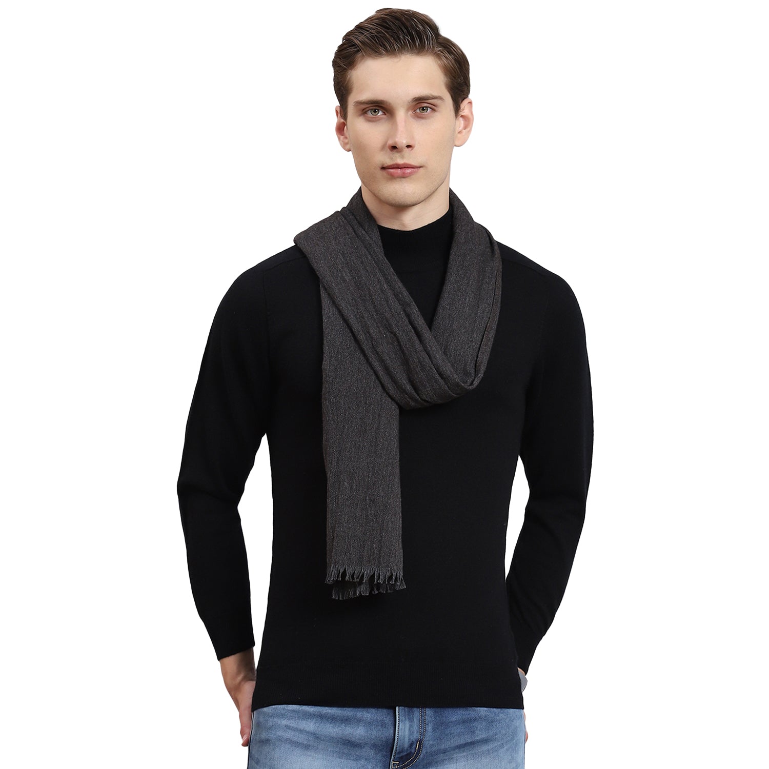 Men Black Solid Muffler