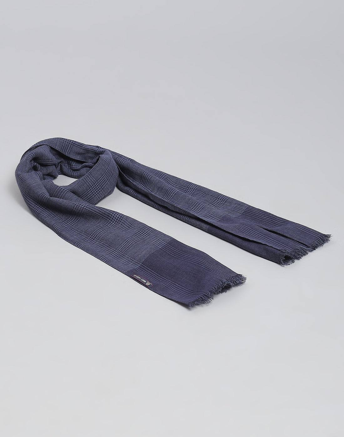 Men Navy Blue Check Muffler