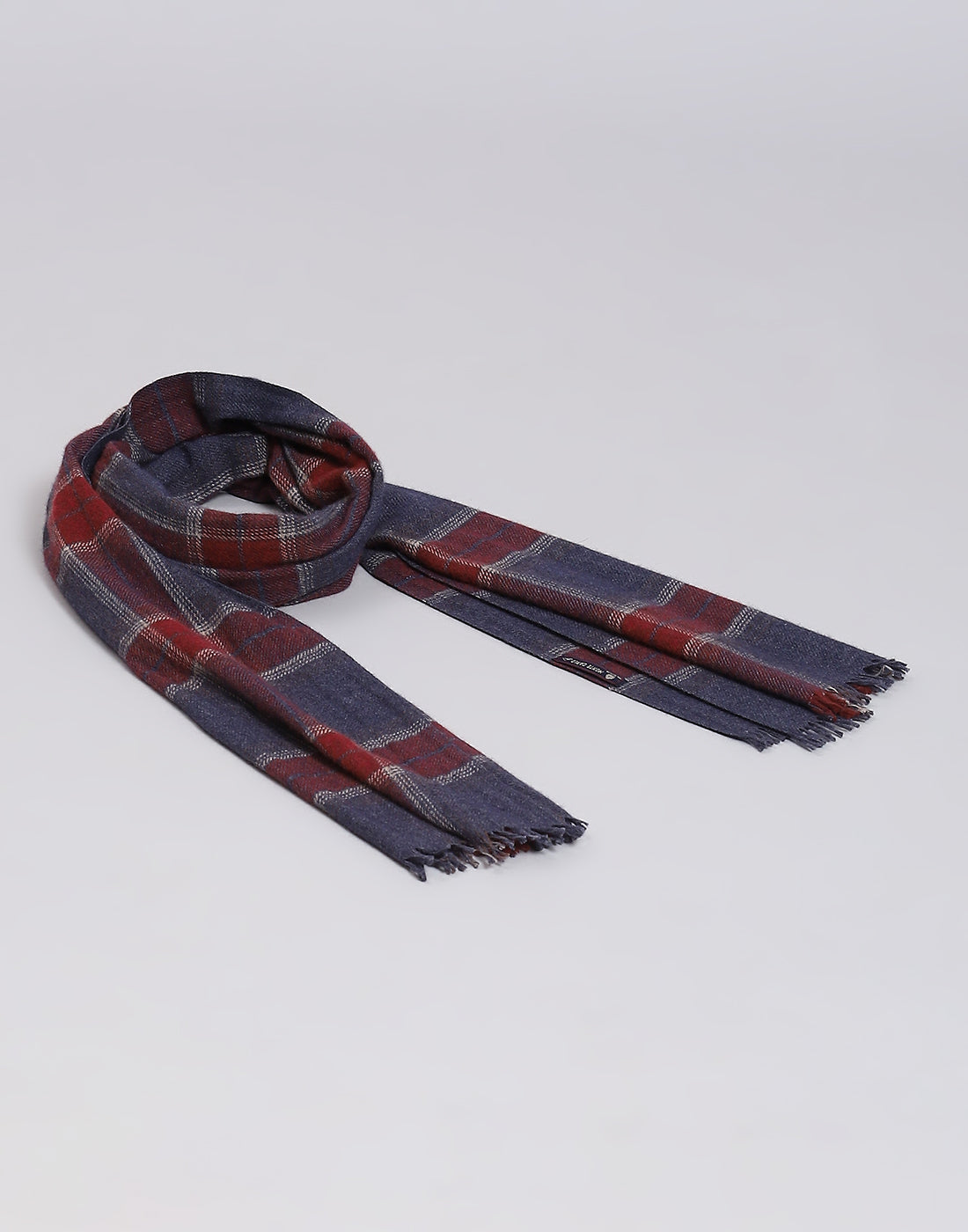 Men Teal Blue Check Muffler