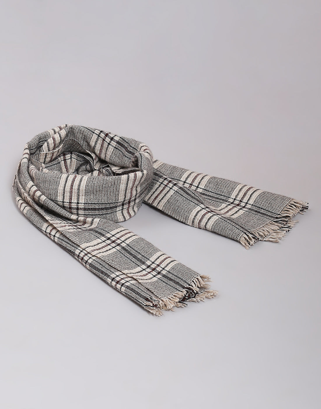 Men Beige Check Muffler