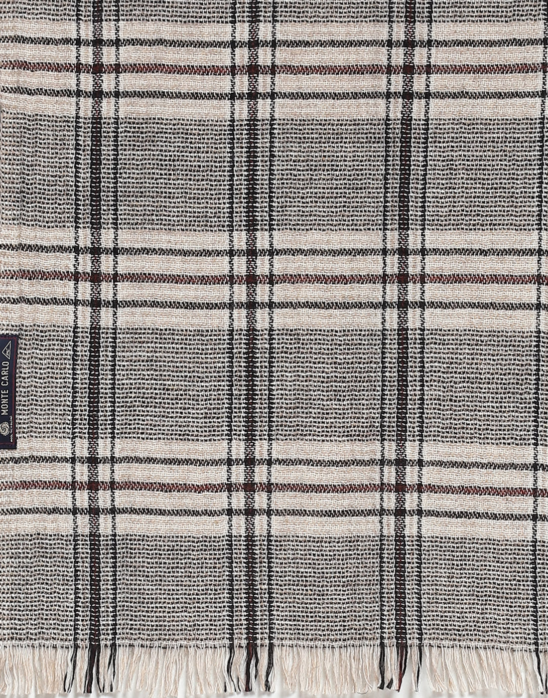 Men Beige Check Muffler