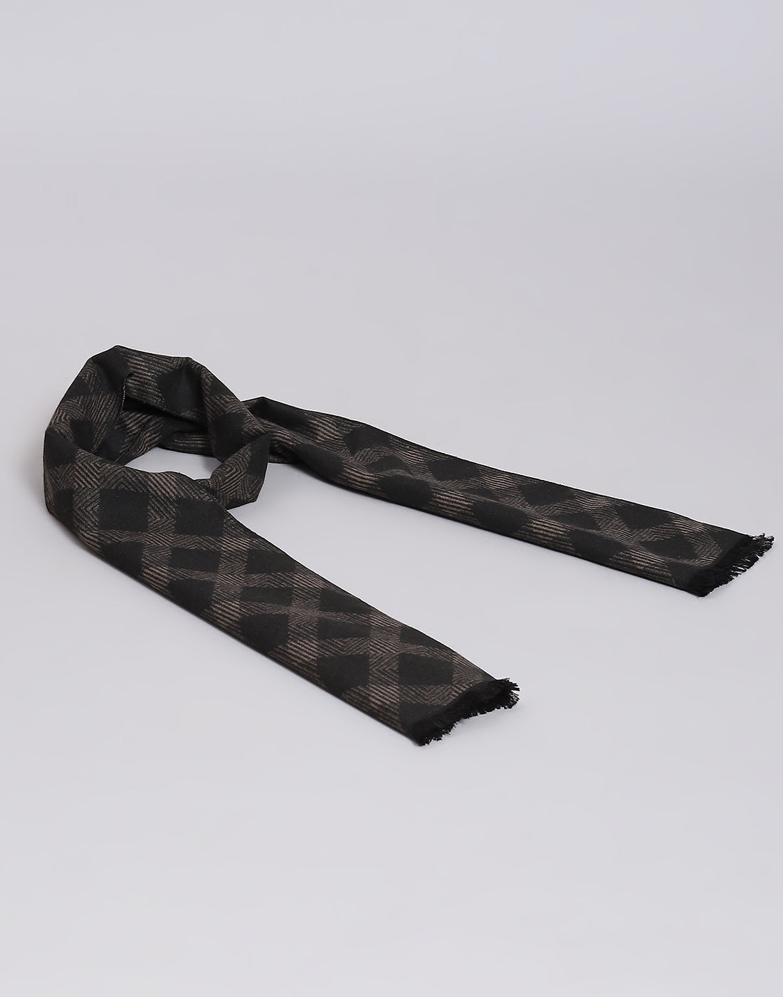 Men Black Self Design Muffler