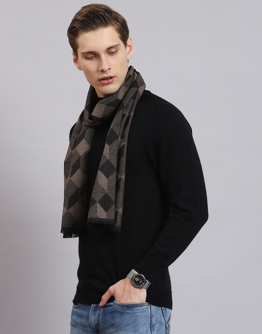 Men Multicolor Self Design Muffler